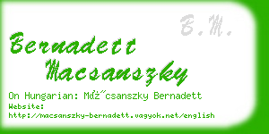 bernadett macsanszky business card